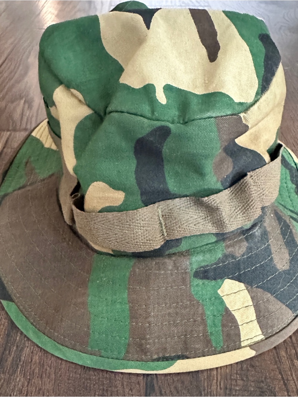 Vintage U.S. Made Woodland Camo Boonie Hat XL Military Style 1980s 1990s